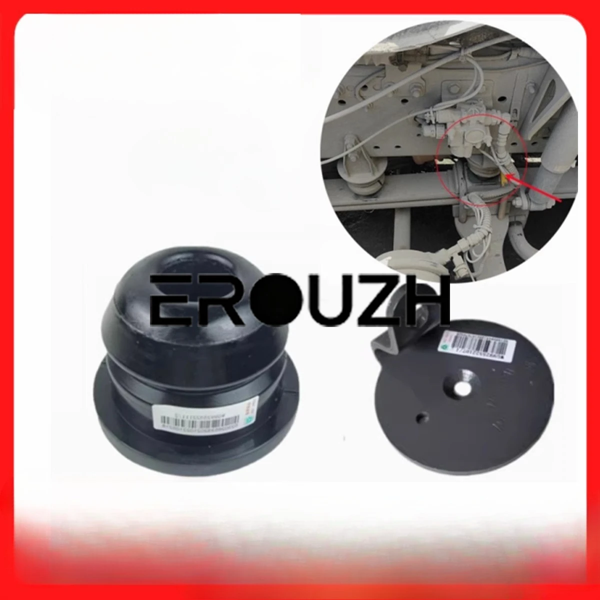 For Sinotruk Howo T7H Shandeka C7H Steyr Front Steel Plate Limit Block Spring Buffer Rubber Block