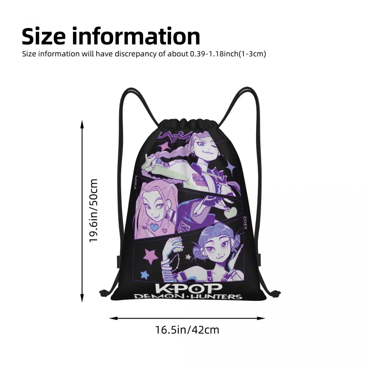 KPop Demon Hunters Huntrix Trekkoord Rugzak Gym Sport Sackpack String Bag voor fietsen