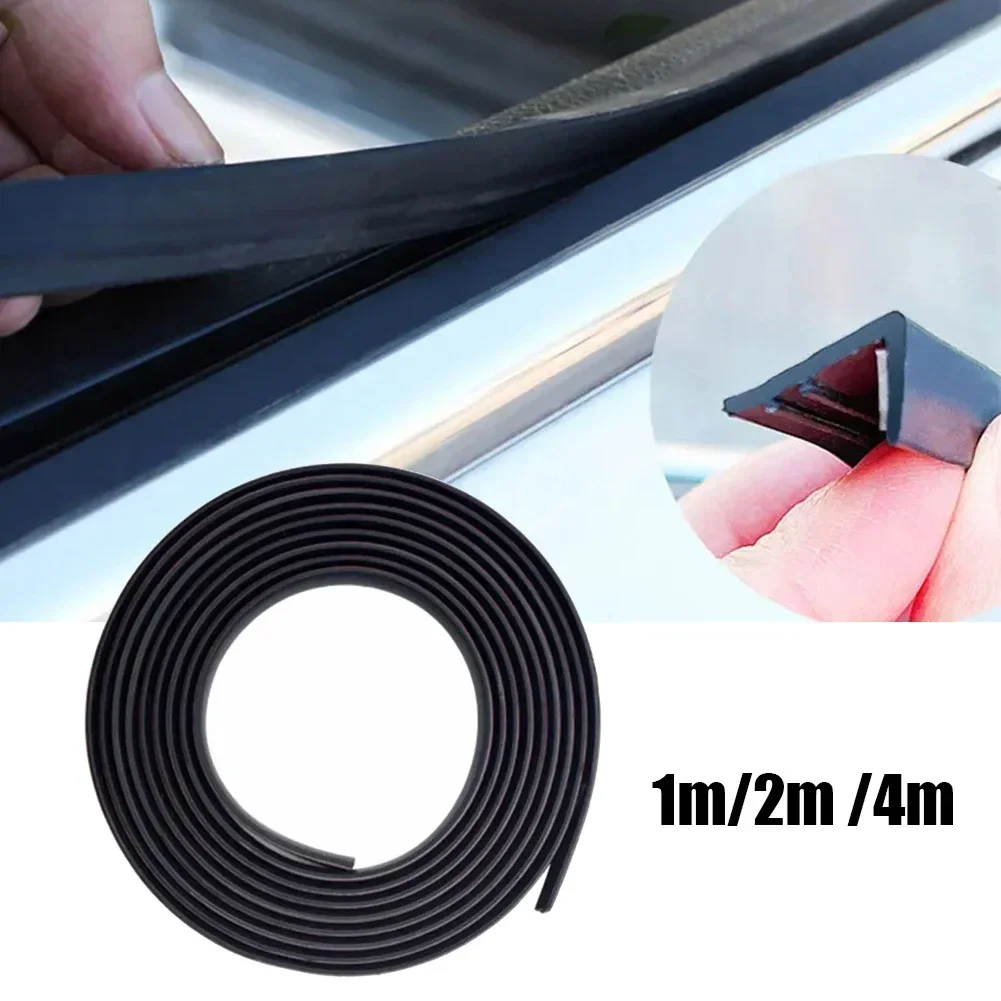 Car Side Window Seal Strip, Janela de Borracha, Side Gap Filler, isolamento acústico, impermeável V Forma Seal Tiras, 1 m, 2 m, 4m