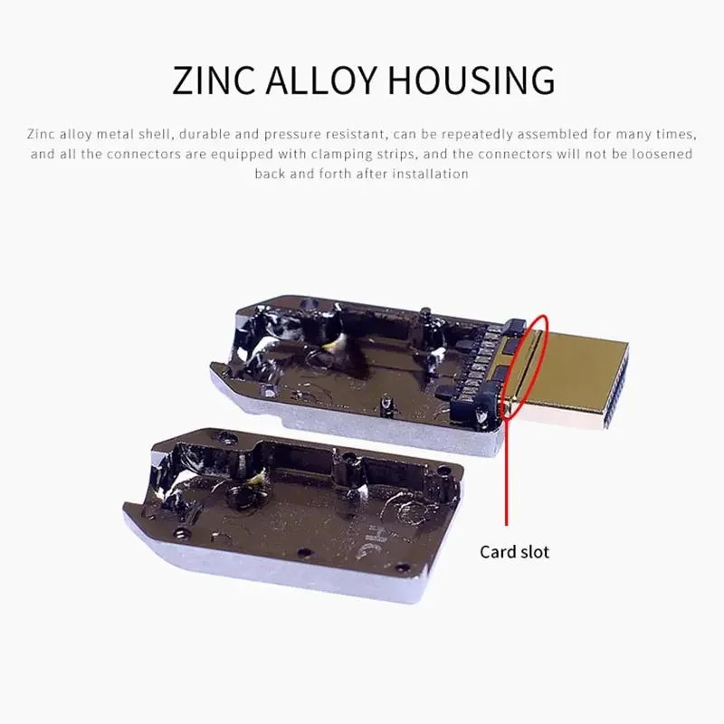 HDMI Welding Connector with Metal Shell DIY HDMI-compatible Plug High Speed HD Data Cable Connectors for Computer TV Pure Copper