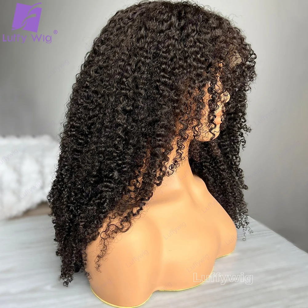 الأفرو غريب مجعد 5x5 بولي Silk قاعدة خصلات الشعر المستعار الإنسان البرازيلي ريمي 13x6 HD الدانتيل شعر مستعار أمامي 200 الكثافة إغلاق شعر مستعار للنساء السود
