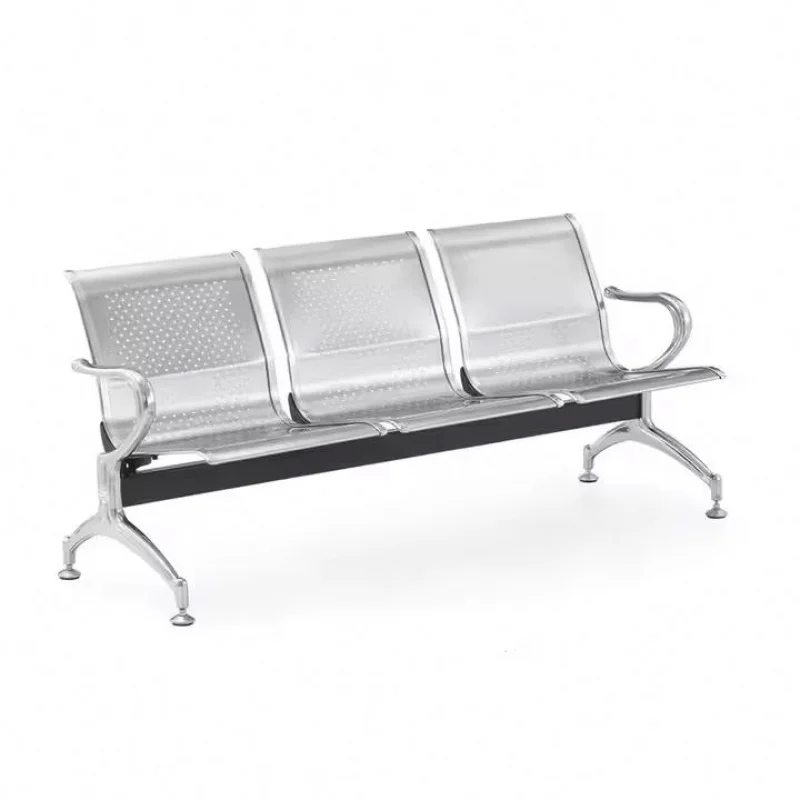 custom.Movable Popular Stainless Steel Three Waiting Chair Airport/Hospital/Public Area