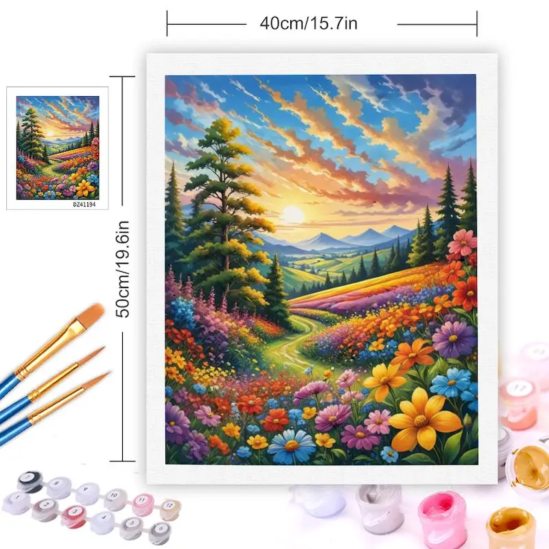 GATYZTORY Oil Painting By Numbers Colorful Forest Landsape Drawing By Numbers For Adults Drawing On Canvas Wall Art Decor