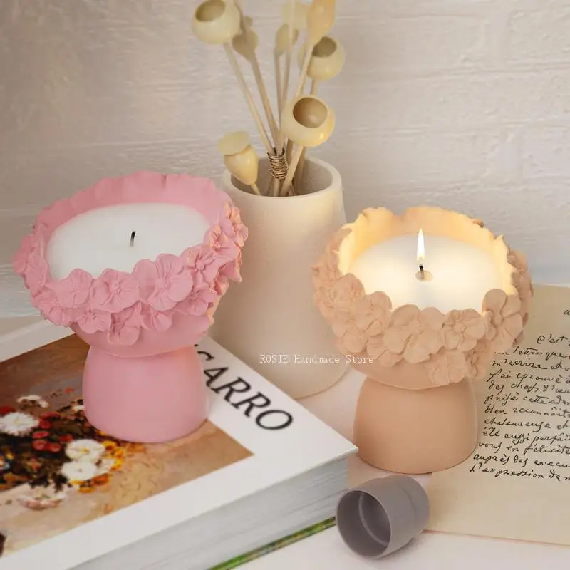 Girl Concrete Vase Silicone Mold Diy Candle Jar Mold Flower Pot Plaster Epoxy Resin Molds Home Decor