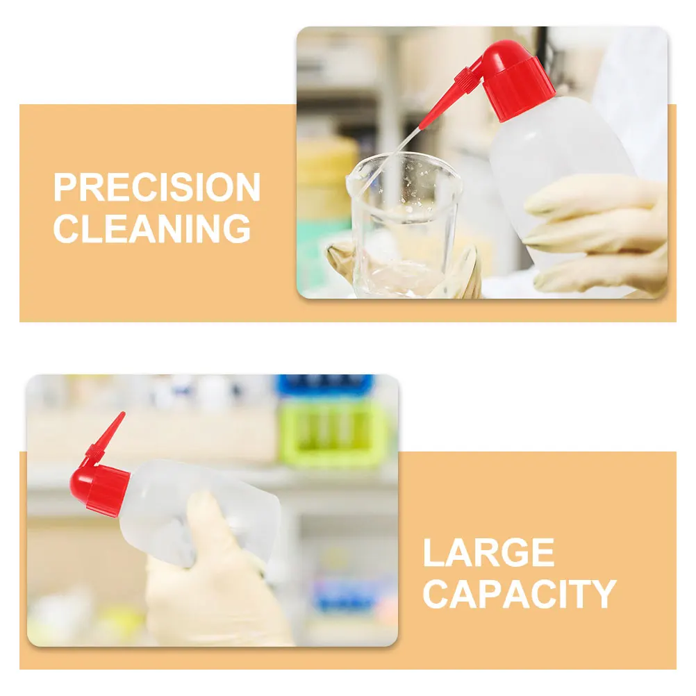 6Pcs Lab Rinse Bottle with Angled Spout Clear Scaled Squeeze Bottles for Precision Cleaning Medical Lab Use 250Ml