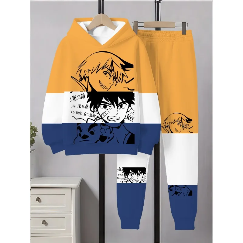 الربيع والخريف عارضة الرياضة الكرتون أنيمي شخصية 3D المطبوعة الرجال الكتف نمط هوديي أعلى السراويل قطعتين مجموعة #5