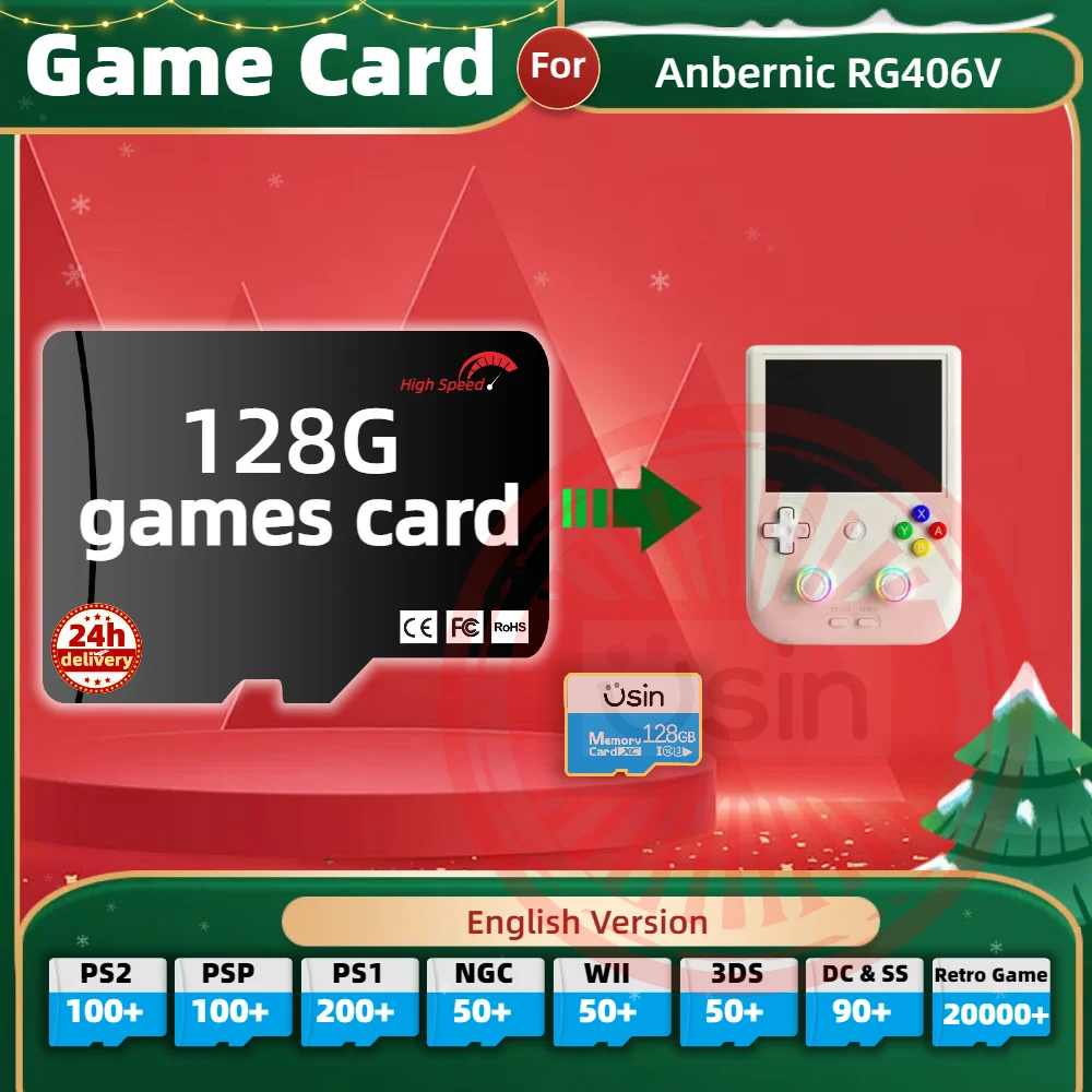 Memory Game Card For Anbernic RG406V English version Retro PS2 PSP Games Android Gaming portable Console SD TF H-Speed 128G