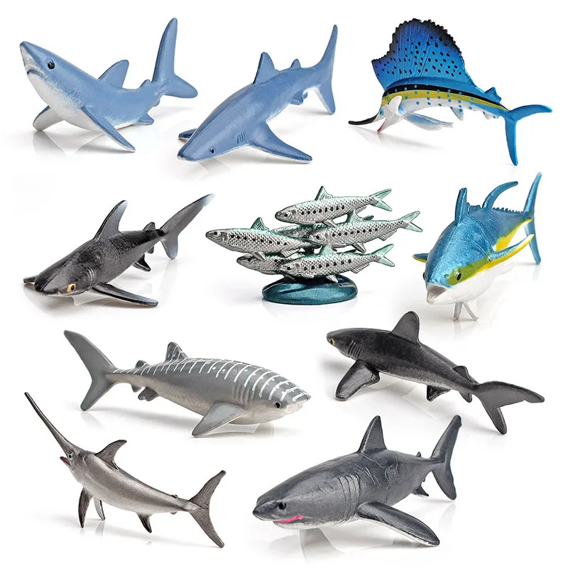 Realistic Underwater Swimmers Figures Scuba Divers,Speed Boat,Shark Whale Toy Model Children Christmas Deco Birthday Gift