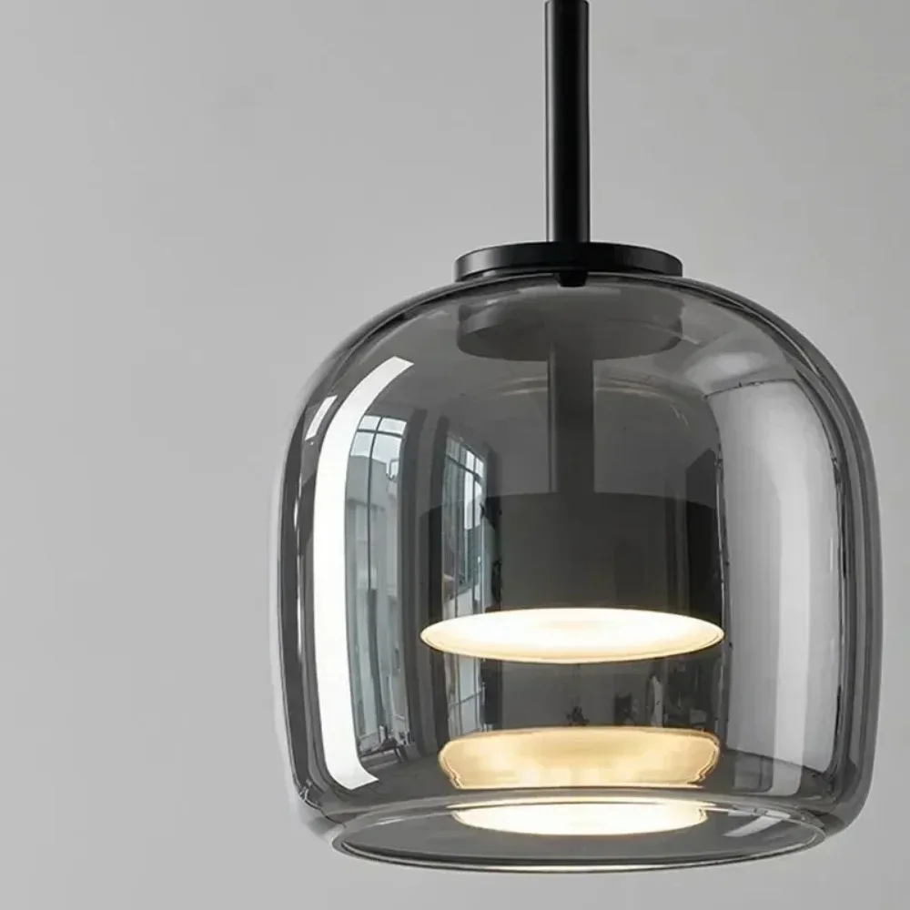 Lampe LED Suspendue en Verre au Design Nordique, Luminaire Décoratif d'Nik, Idéal pour une Salle à Manger, un Bar ou une Chambre à Coucher