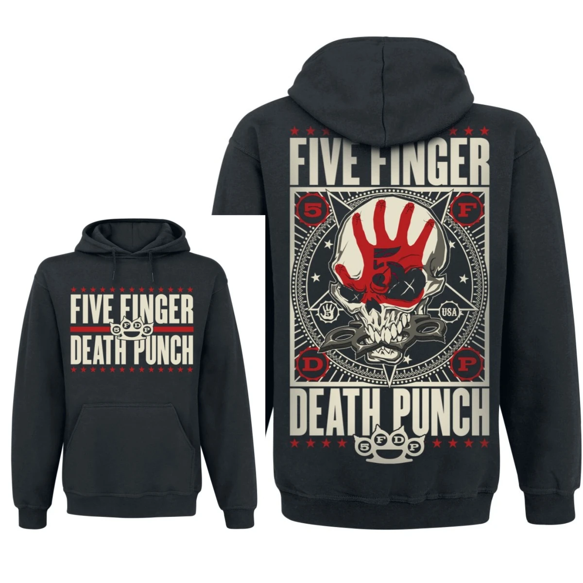 Fit Five Finger Death Punch Band Print Hoodie Retro Style Hoodie Men and Women Can Wear Autumn and Winter Hoodie