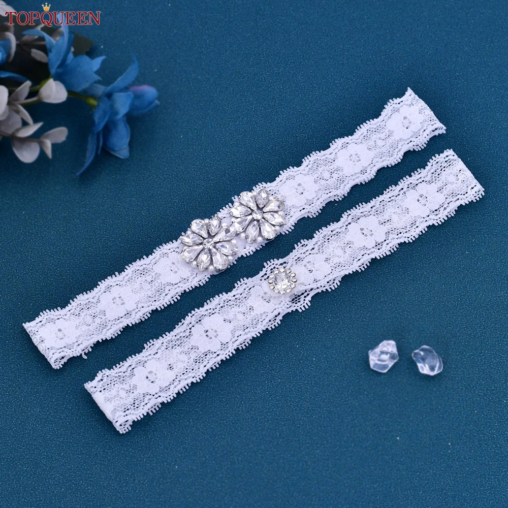 TOPQUEEN Elastic Wedding Bride Garter Sexy Customized liguero podwiazka slubna liga de novia jarretiere mariage bijoux para ST63