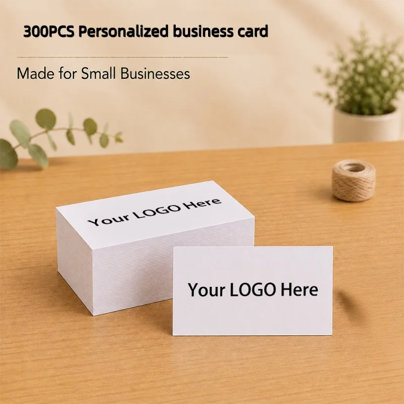 300PCS Double-Sided Custom Business Cards Personalized Logo Photo Text Printing Professional Networking Stationery