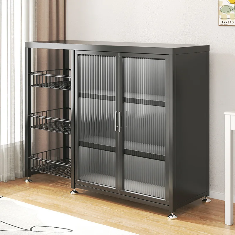 Wall glove cabinet, living room storage locker, steel bookshelf, floor-to-ceiling dust-proof bookcase with door integrated