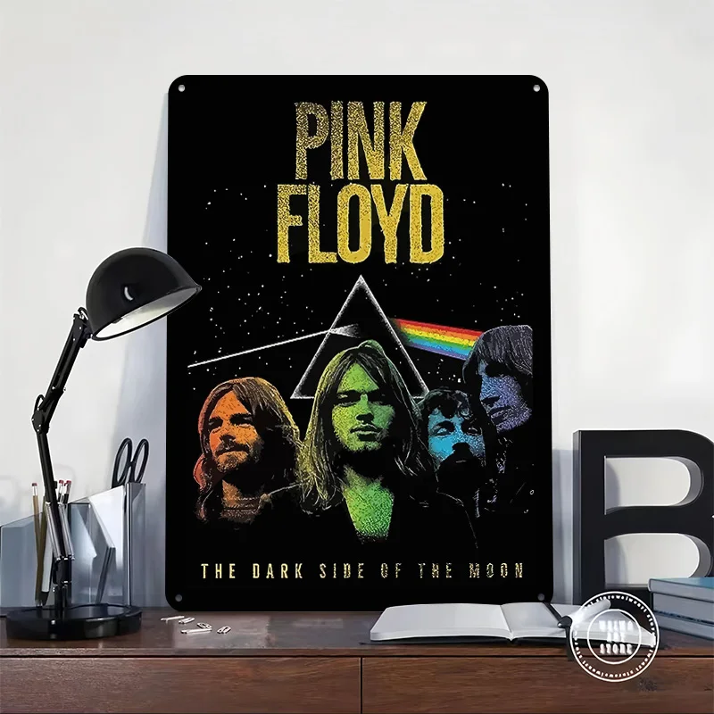 Pink Floyd Dark Side of the Moon Personalized 3D Textured Metal Poster Wall Art Tinplate Sign for Decoration Room Ornaments Home