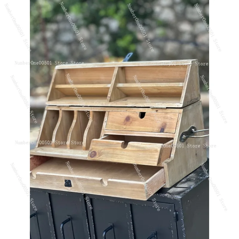 Wooden Jewelry Box Multi Layer Transformer Treasure Chest For Gift Storage Vintage Style - view 3