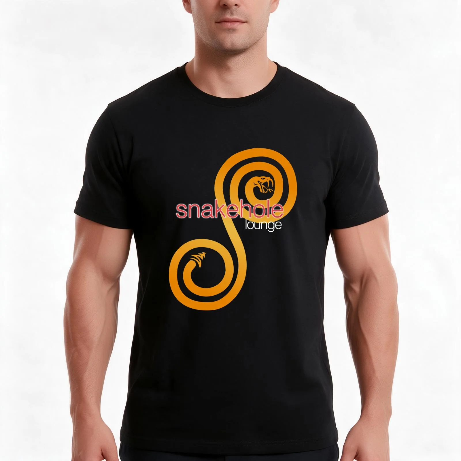 Snakehole Lounge T-Shirt, Summer Casual Cotton Tee, Oversized Streetwear Tops, Vintage Graphic Print, Loose Fit Short Sleeve
