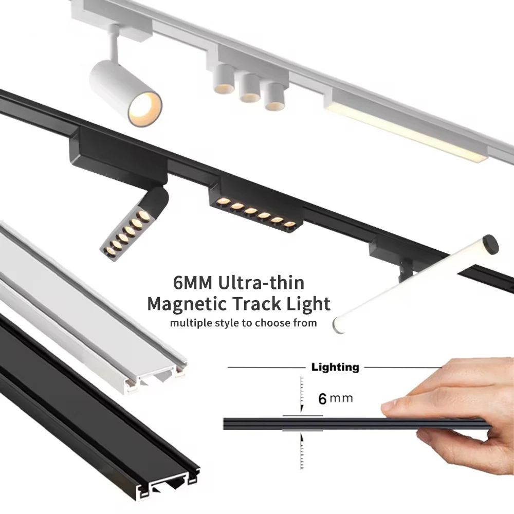 

T26 CCT-Switchable Magnetic Track Light Surface Mount Ceiling Aluminium Rail LED DC48V Home Flood Grille Spotlight Black White