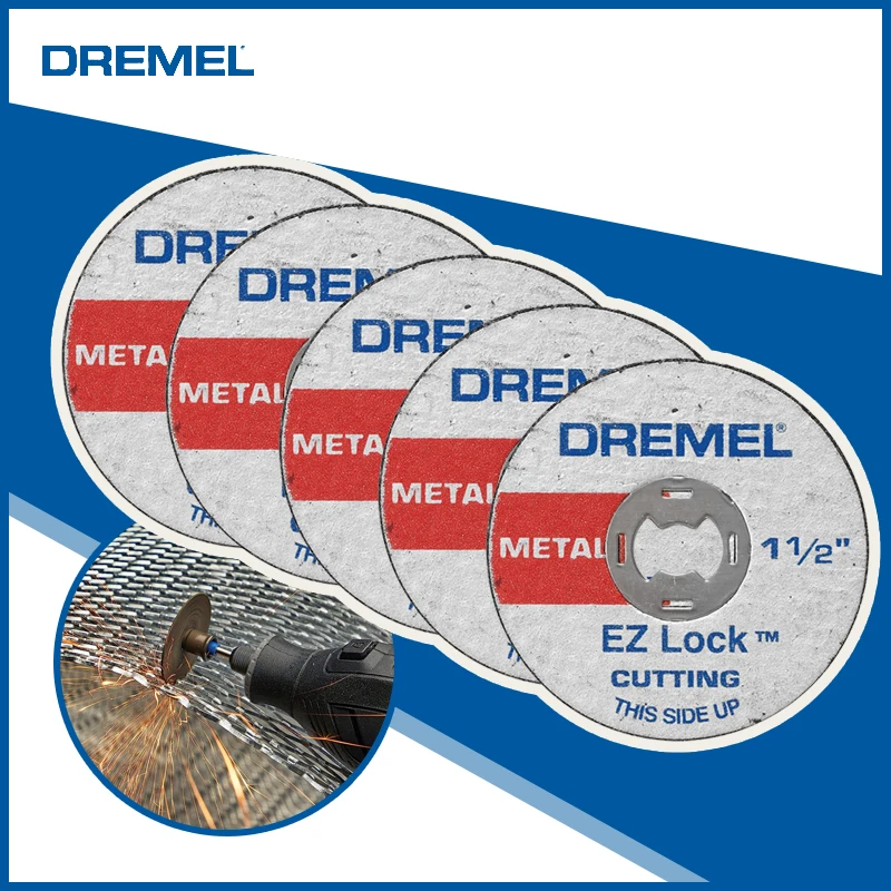 Dremel EZ456 Cut-off Wheels EZ Lock Series Reinforced Diamond Cutting Discs Rotary Tool Cutting Disc Accessories 1/2-Inch 5 Pcs