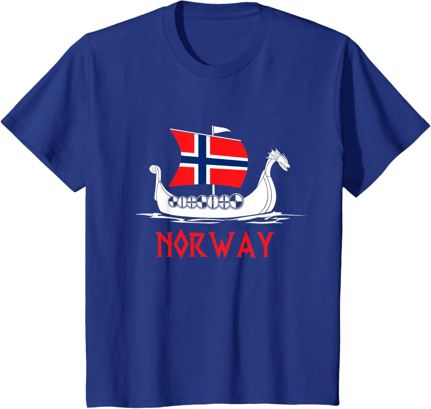 Boat Norwegian Flag Norway Viking Ship Norway T-Shirt Unisex Cotton Short Sleeve Streetwear Vintage T Shirt