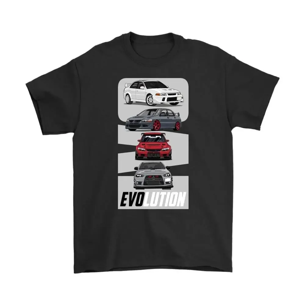 T-Shirt japonais Evolution Lancer Evo Jdm pour hommes, T-Shirt décontracté à col rond imprimé à la mode
