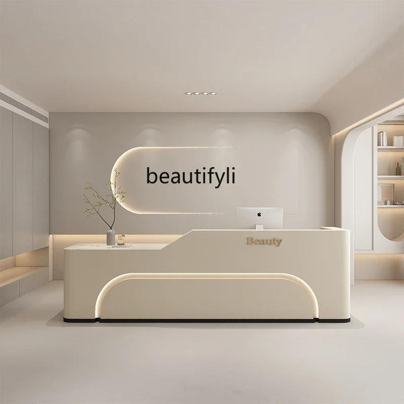 Beauty salon checkout page Clothing store Bar counter Simple modern company front desk Light luxury arc hotel reception counter