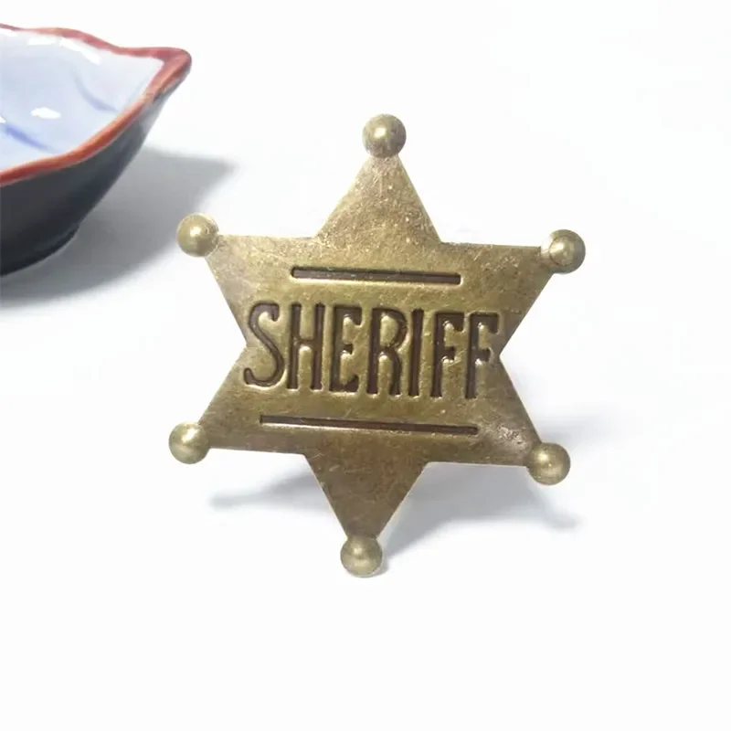 Star Sheriff Metal Enamel Badge Vintage Retro Holloween Party Brooch for Women Men Fashion Accessories Gift Christmas items