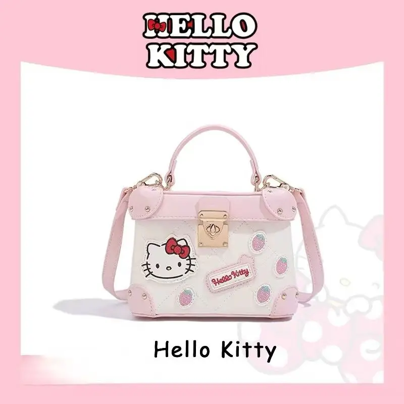 

Kawaii милая женская сумка HelloKitty с цветными блоками и вышивкой, модная сумка через плечо, повседневный рюкзак для девочек, сумка через плечо, подарок