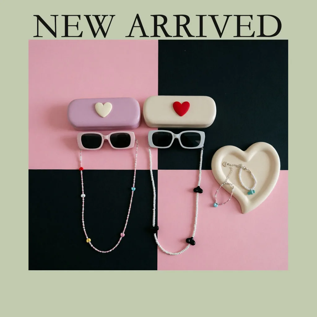 

3pc/set Fashion Sun Glasses Sweet Eyeglasses Chain Outside Casual Sunglasses Accessory Necklace Gift Mask Hanging Rope