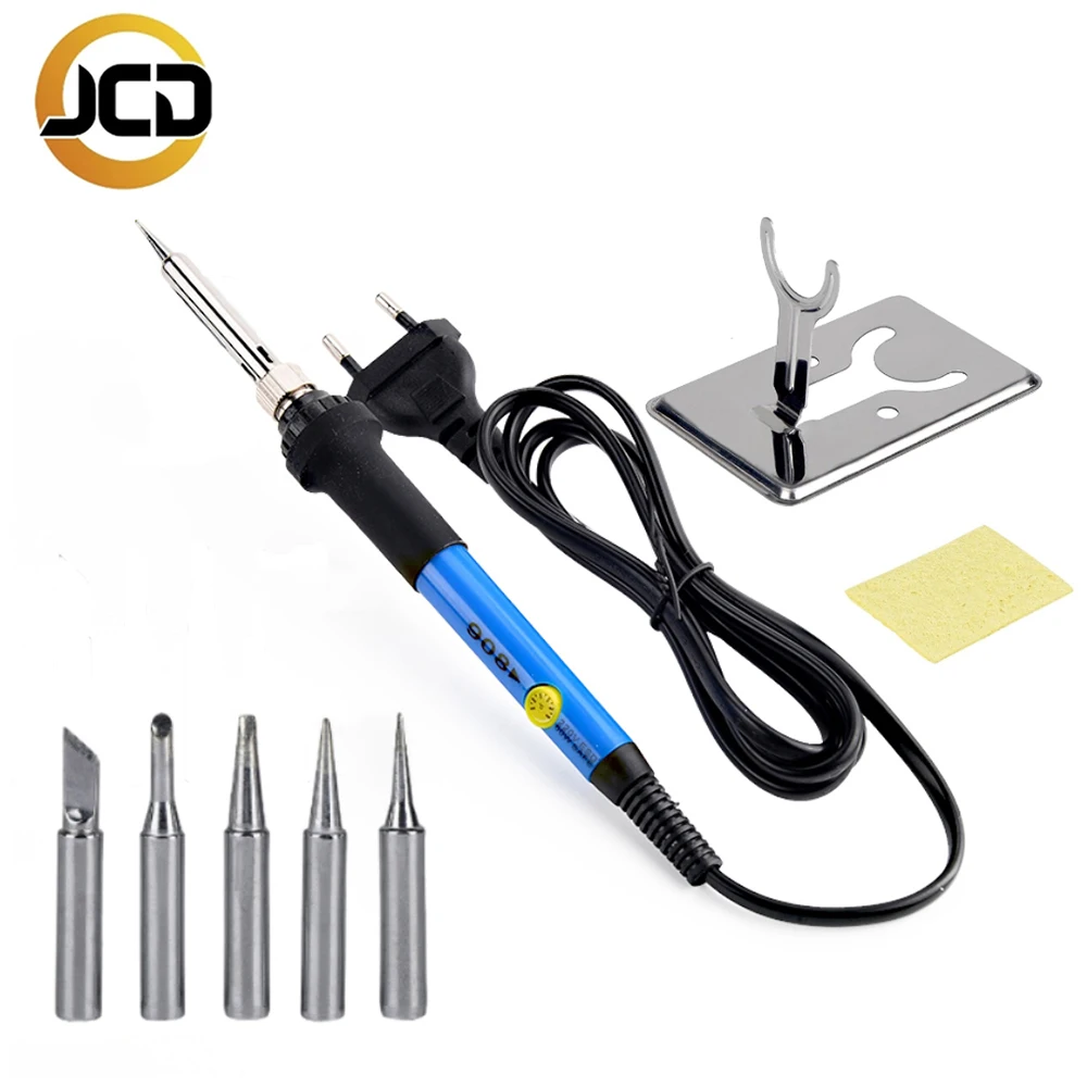 Electric Soldering Iron Set  220V/60W Adjustable Temperature Solder Rework Station Soldering Iron Stand Welding Repair Tools Kit