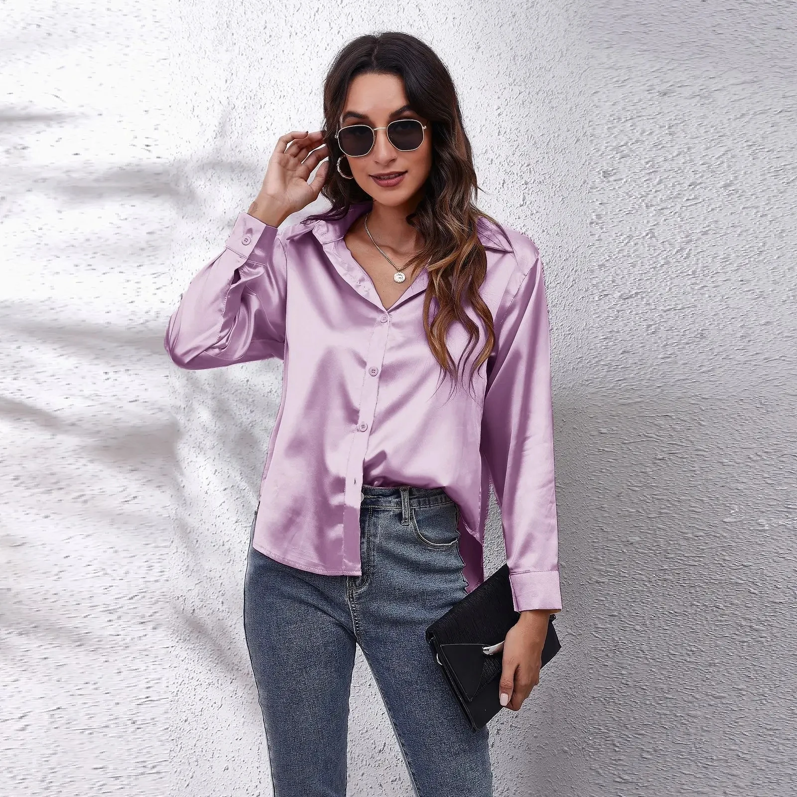 

Women's top elegant and comfortable long sleeved casual loose women's spring new fashionable street button shirt