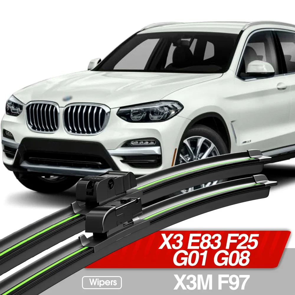 

For BMW X3 E83 F25 G01 G08 X3M F97 2004-2023 Front Windshield Wiper Blades 2x Windscreen Window Accessories 2005 2011 2018 2020