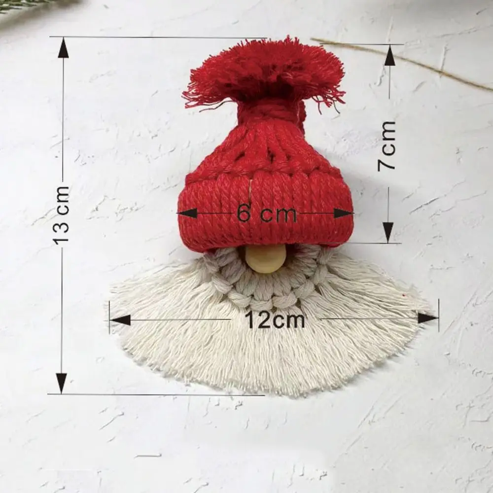 Christmas Tree Hanging Ornaments Hand Woven Cotton Rope Christmas Hat Pendants For Home Xmas Party New Year Decor Supplies