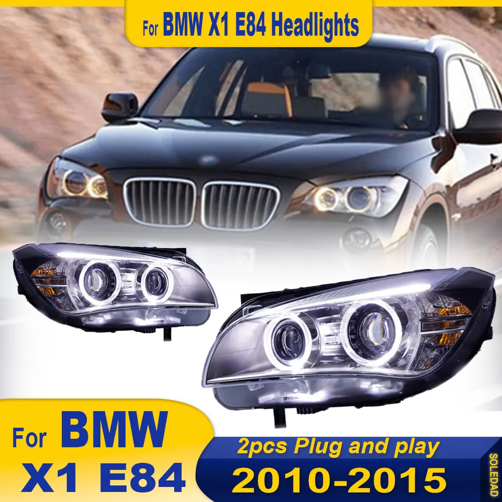 LED Headlight For BMW X1 E84 F49 2010 2011 2012 2013 2014 2015 Modified LED DRL Angel Eye Front Lamp Assembly Accessories 2pcs