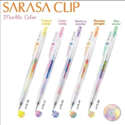 New Japanese Zebra Marble Pen Sarasa Mix Color Gel Pen 0.5mm Scrapbooking Pens Kawaii School Supplies Cute Stationary JJ75