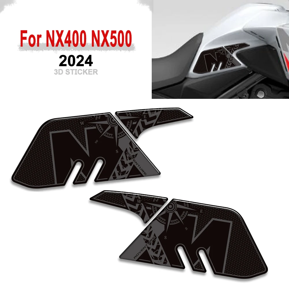 For Honda NX400 NX500 NX 400 NX 500 2024 Motorcycle Fuel Oil Tank Pad Side Knee Protector Stickers Decals Kit