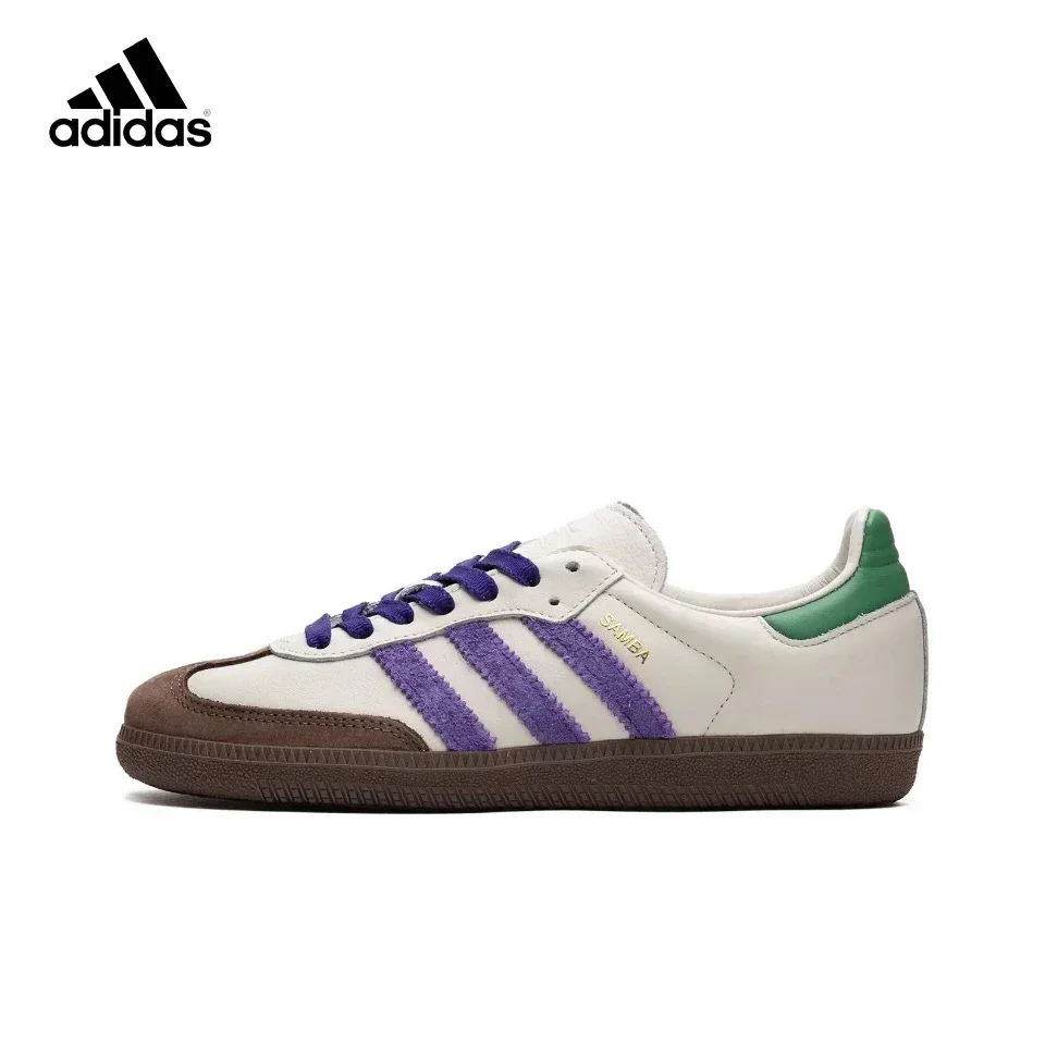 Adidas Originals OG Men's and Women's Skateboarding Shoes Non-slip Shock Absorption Wear Resistant Low White Purple Brown