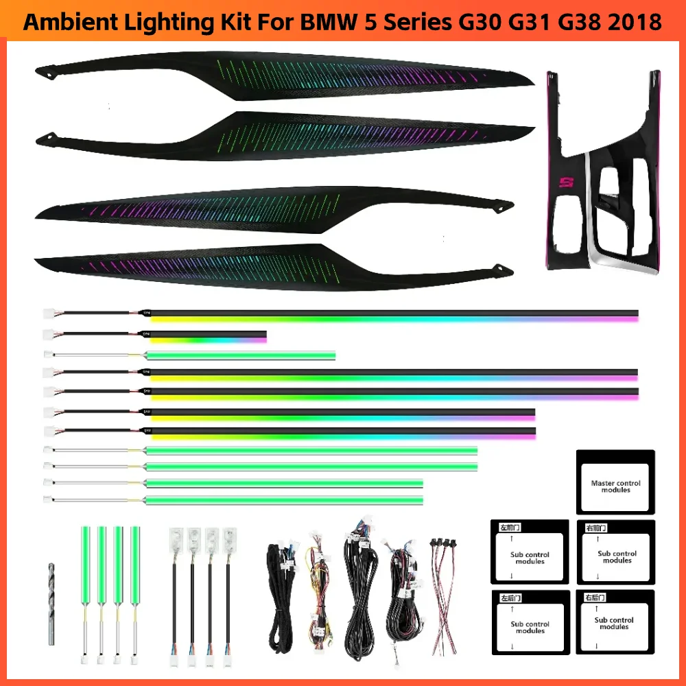 

Upgrade Symphony LED Car Interior Ambient Light for BMW 5 Series G30 G31 G38 2018 AirVent Strip Decoration Accessories