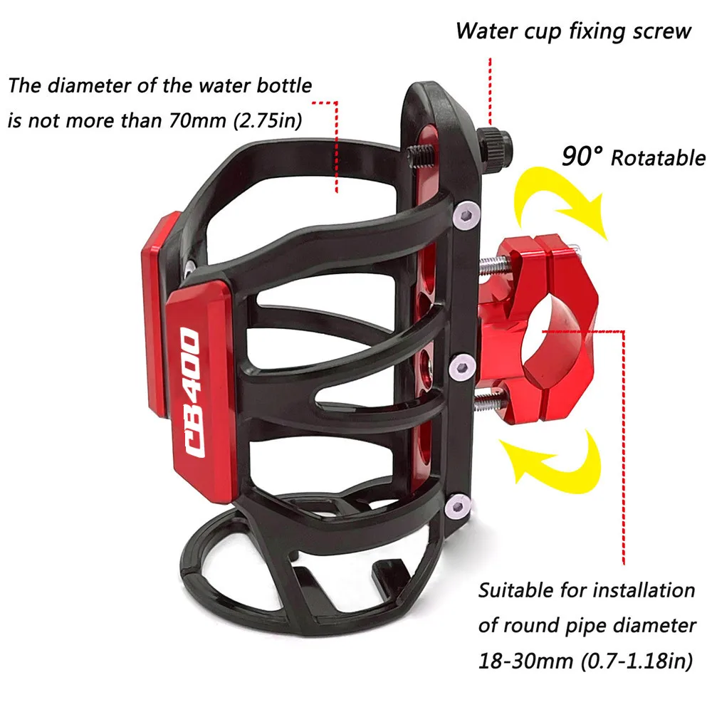 For HONDA CB400X CB400F CB400SF Moto Water Cup Beverage Coffee Drink Bottle Holder Sdand Mount CNC Motorcycle Accessories