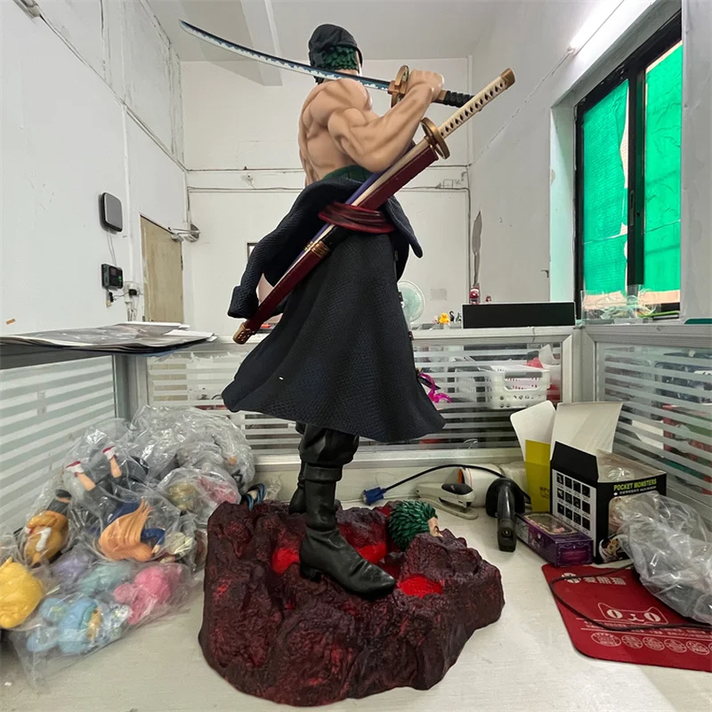 One Piece GK Plattform Großes Messer Tragen Doppelköpfige Schnitzerei Szene Statue Box Handheld Modell Spielzeug für Sammler