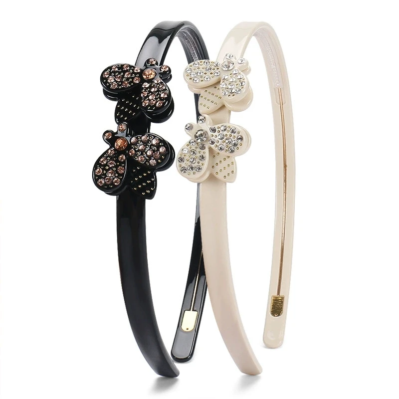 

2025 Luxury Hairband Korean High-End Cute Bee Rhinestone Acetate Headband for Women