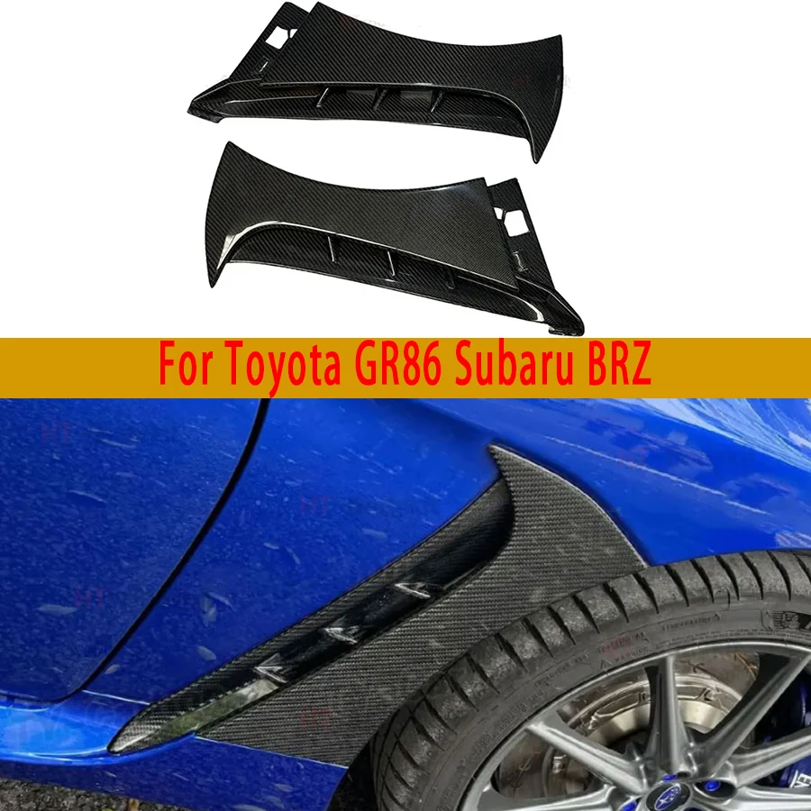 For Toyota GR86 Subaru BRZ Carbon fiber Front Fender Air Intake Duct Cover Trim Tuning Real Vents Garnish Fit Car Accessories