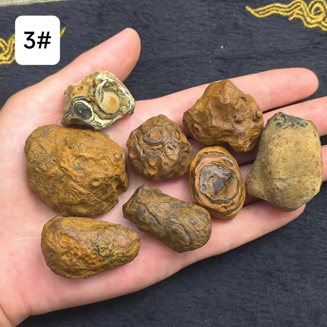 8pcs/lot Natural mengtian beads nine eyes shale beads strong energy rough stone wonderful eyes mystery precious accessories gem