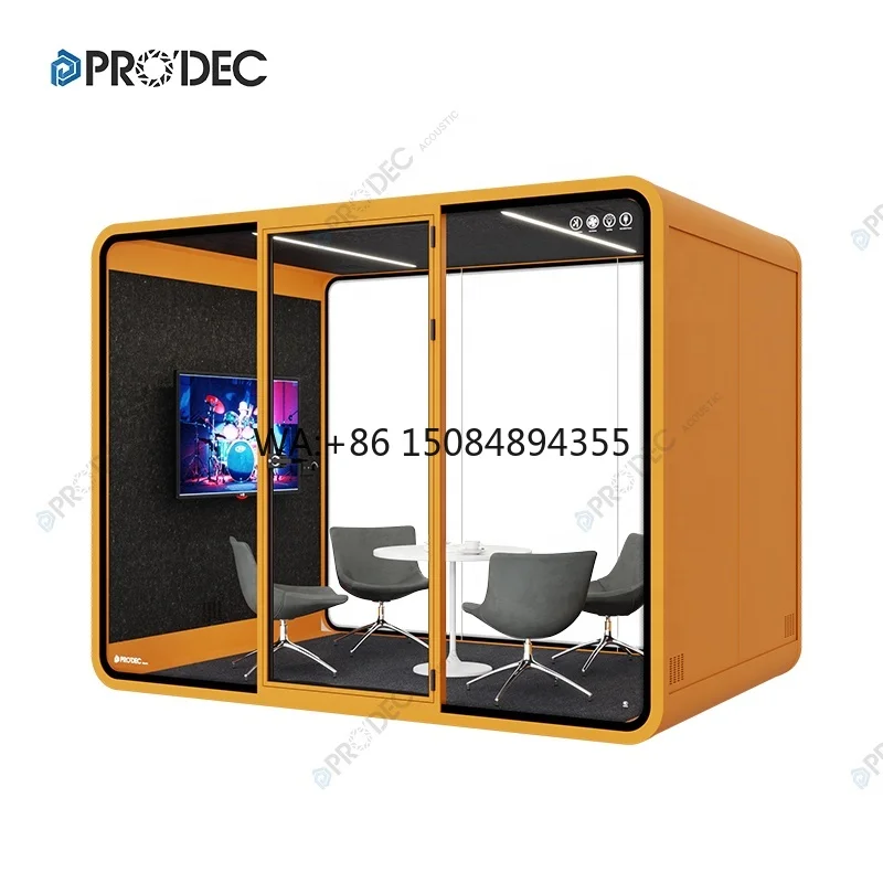 New Acoustical Sealed Insulating Glass Sound Absorbing Office Phone Booth Seating High Pod Library Furniture