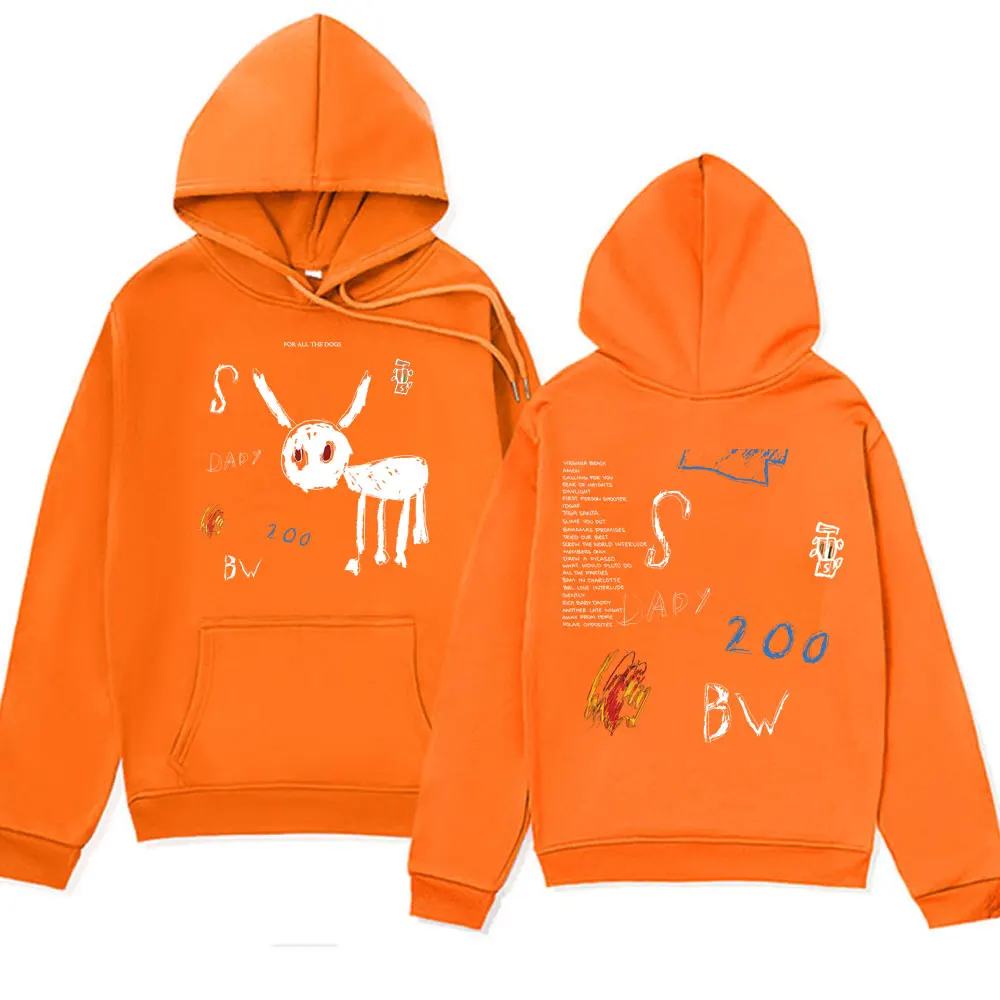 Rapper Drake Concert 2023 Hoodie for All The Dogs Funny Men and Women Hooded Sweatshirt 90s Vintage Pullover Hoodies Streetwear