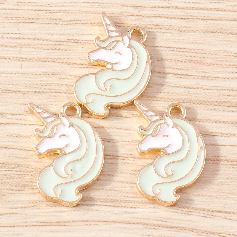 Tusember Charms Niedliche Cartoon-Pferd-Einhorn-Anhänger für Schmuckherstellung, Ohrringe, Halsketten, DIY-Bastelbedarf – Detail 9