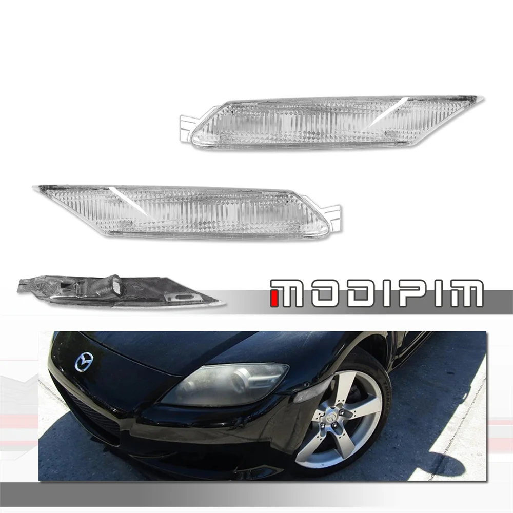 Front Fender Side Marker Light Housings Parking Light Shells Turn Signal Light Covers For Mazda RX-8 2004-2008 Car Accessories