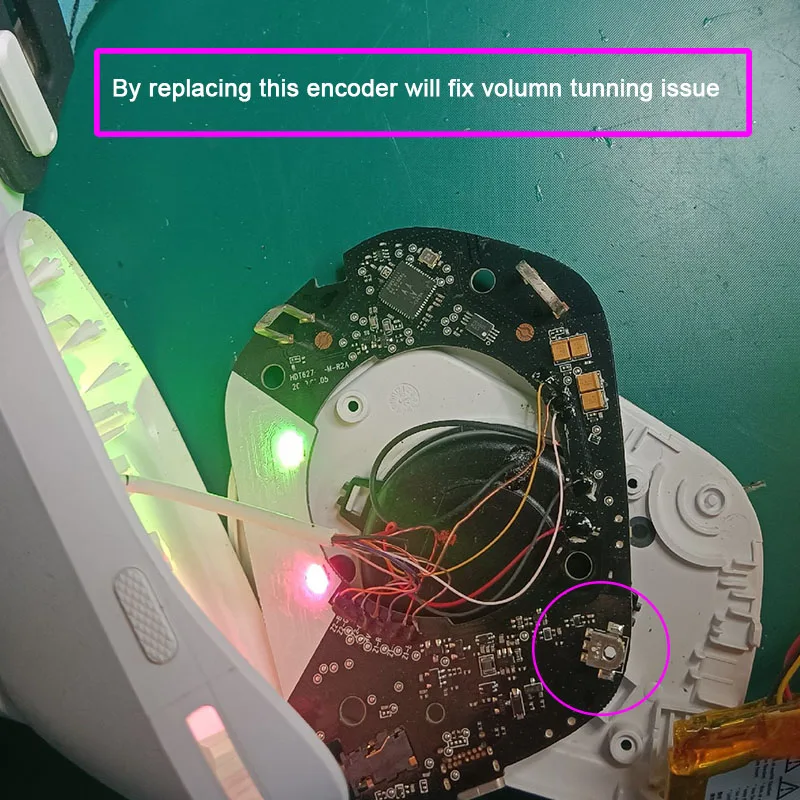 Logitech G733/G335/G535 Kit di riparazione encoder controllo volume cuffia da gioco - Manopola di ricambio per la correzione della mal funzionalità audio