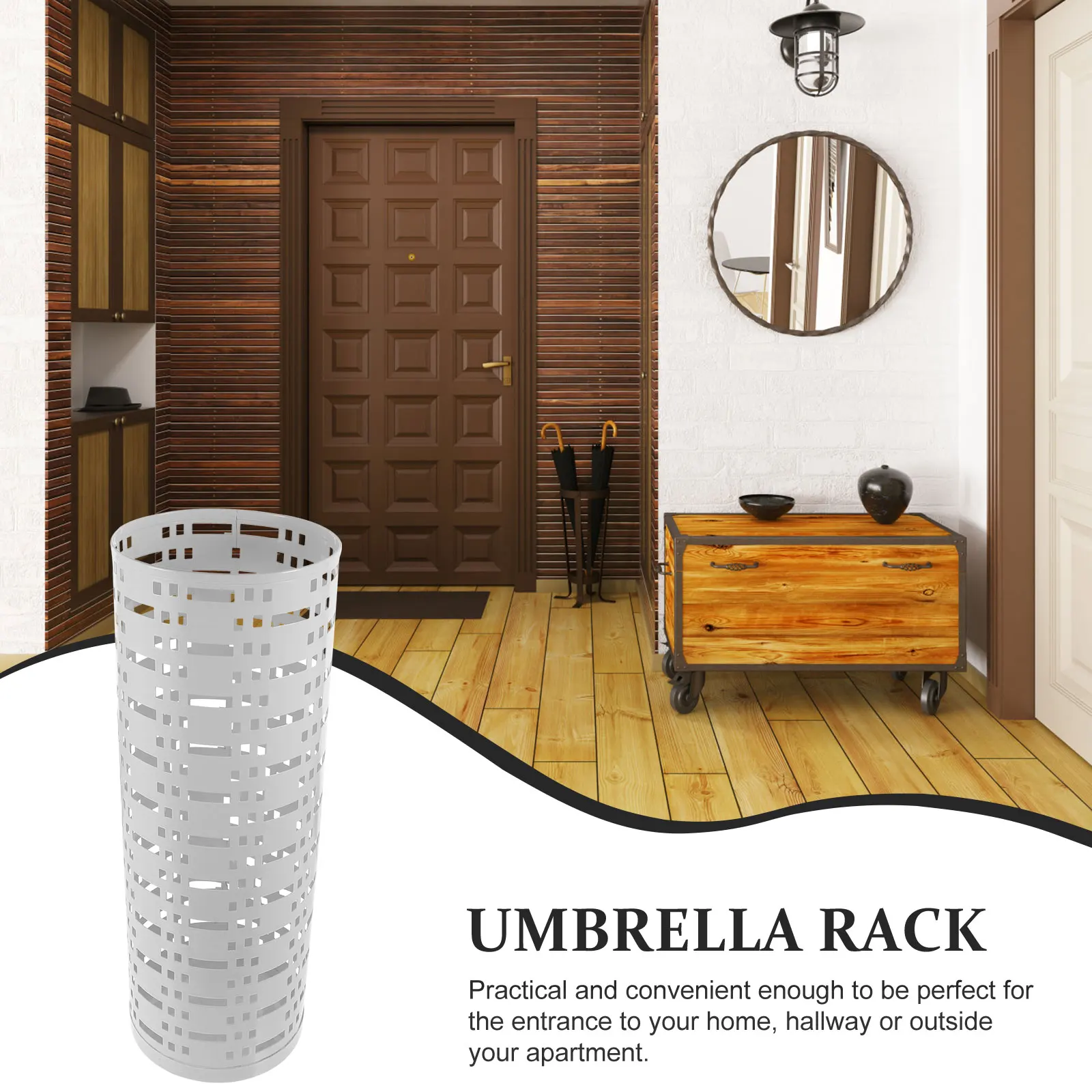 

Multifunctional Iron Umbrella Storage Rack Large Capacity Sturdy Holder For Home Hotel Classroom Entryway Space-Saving