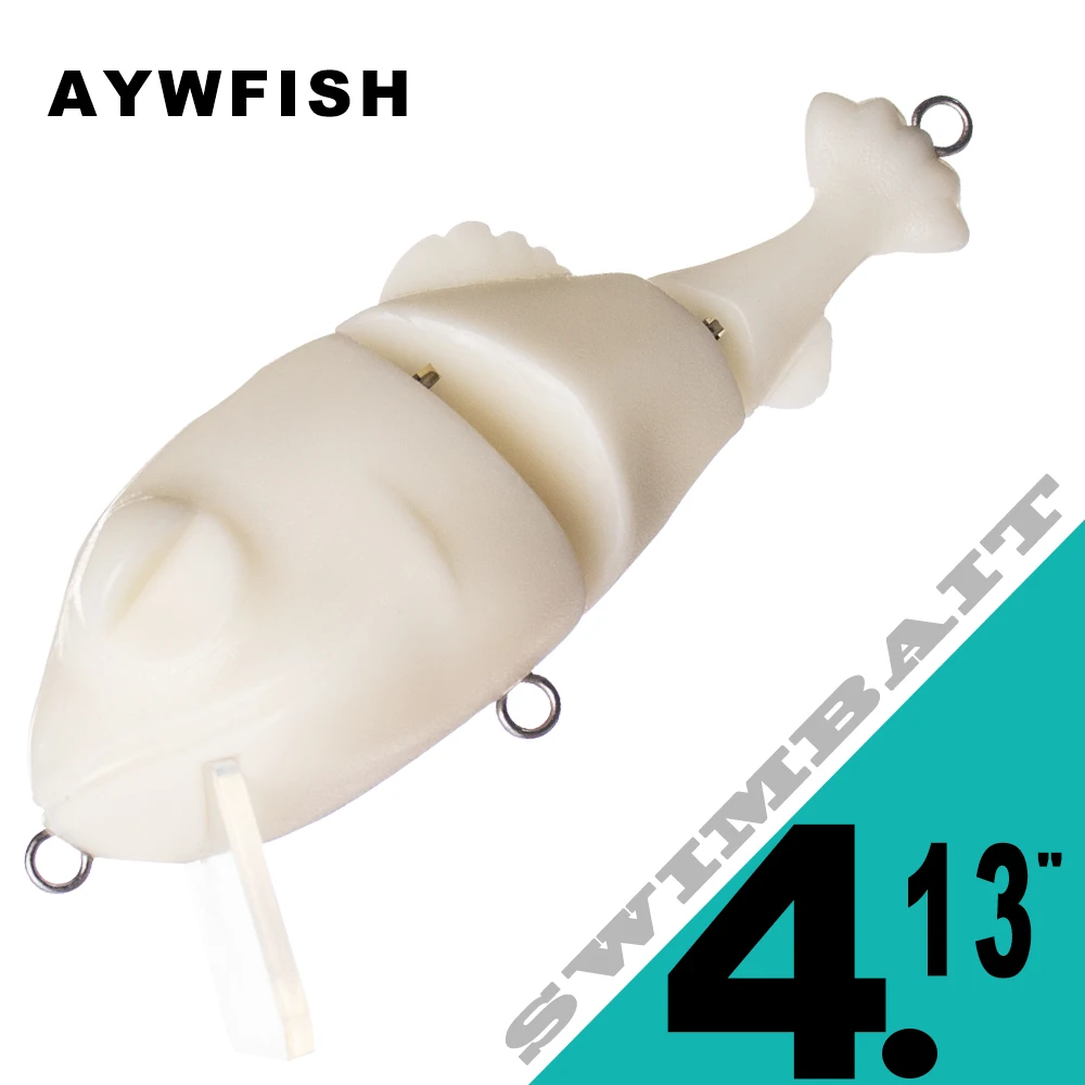 

AYWFISH Unpainted Tadpole Swimbait Blanks Square Bill Floating Segment Fishing Lures 10.5CM 35G DIY Multi Jointed Frog Bait 5PCS