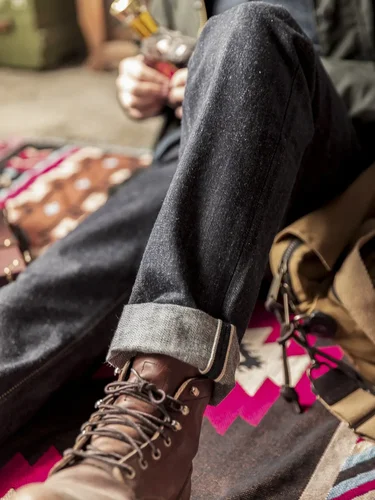 Imagen 2 del producto Red Tornado 17oz SD-107 Slim Cut Jeans Selvdege Denim Pantalones de hombre Pierna recta